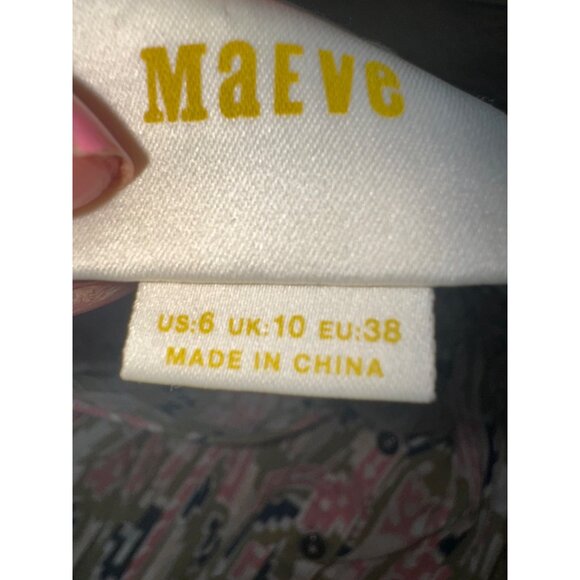 Maeve Anthropologie Floral Soana Ikat Pleated Blouse Top Sleeveless Top Sz 6 - Picture 8 of 11